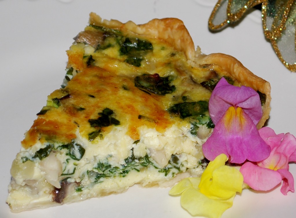 Easy French Brunch (Deep Dish Bacon, Mushroom and Spinach Quiche