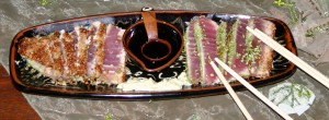 Asian Style Spring Dinner Party (Pan Seared Tuna with Wasabi and Toasted Soy Sesame Seeds)