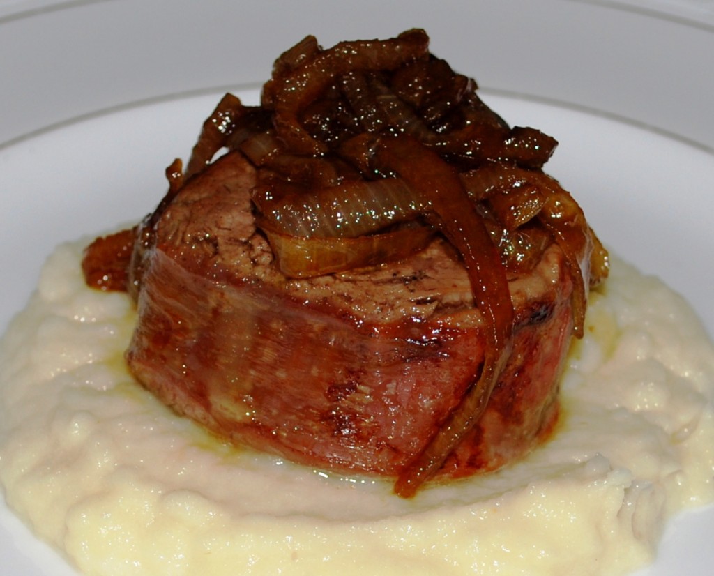 Father’s Day Dinner (Filet Mignon with Caramelized Onions and a Turnip