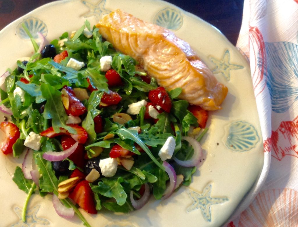 Salmon, Berry and Feta Salad Chatty Gourmet